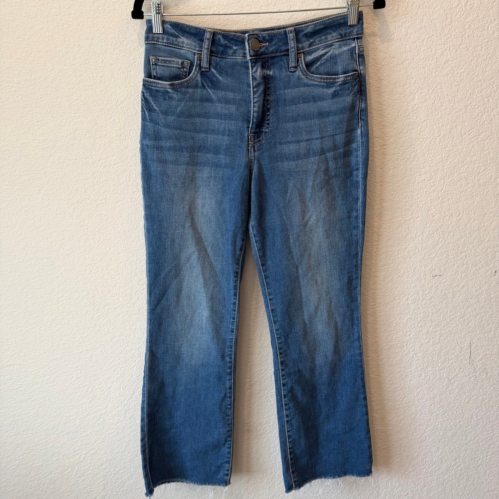 KUT from the Kloth Kelsey Fab Ab Ankle Flare Jeans High Rise Blue Size 2